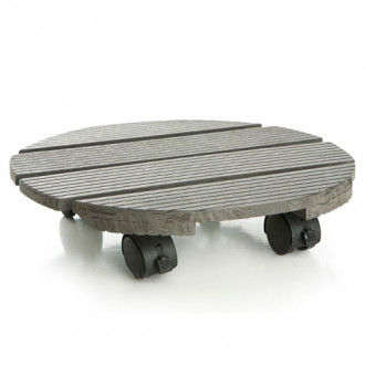 Suport rotund din compozit pe roți, grafit, 30 cm imagine 6