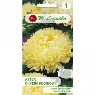 Астра китайска божур жълт Legutko изображение 1