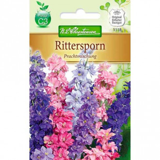 Delphinium (Nemțișor) cu flori mari, mix multicolor Chrestensen imagine 5