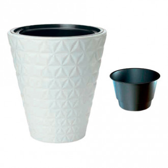 Doniczka Diamond, biała, 30 cm interface.image 5