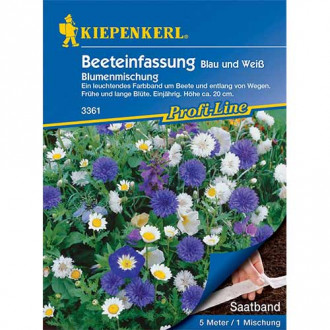 Flori pentru borduri Blue & White, semințe pe bandă imagine 3