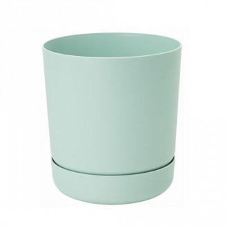 Set de ghiveci și farfurie Satina, verde mentă, 17 cm imagine 4