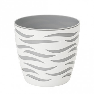 Set de mască și ghiveci Sahara Duo, alb + platină, 23 cm imagine 3