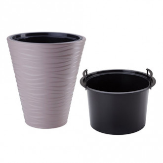 Set de mască și ghiveci Sahara Dunes, gri taupe, 30 cm imagine 15