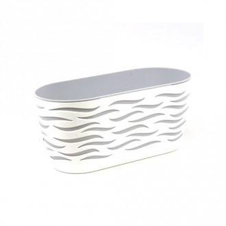 Set de mască și jardinieră Sahara Duo, alb + platină, 35 cm imagine 2