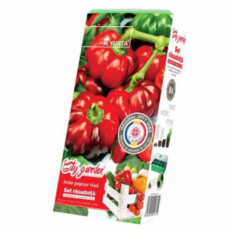 Set răsadniță medie cu soiuri românești Ardei gogoșar Vlad imagine 7