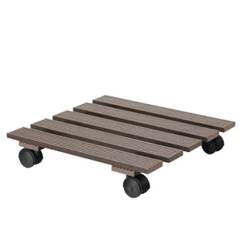 Suport pătrat din compozit pe roți, maro, 30 cm imagine 1 articol 87407