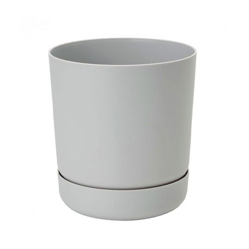 Set de ghiveci și farfurie Satina, platină, 17 cm imagine 1 articol 87402