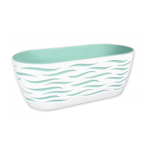 Set de mască și jardinieră Sahara Duo, alb + verde mentă, 35 cm imagine 1 articol 87386