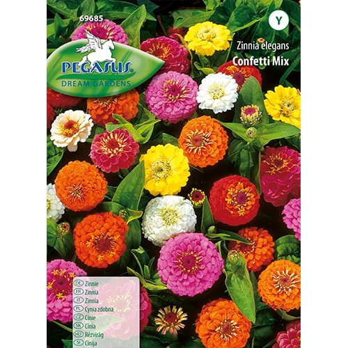 Zinnia (Cârciumăreasă) Confetti, mix multicolor imagine 1 articol 96590